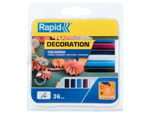 Lijmpatroon Rapid 7mm 5 kleuren assorti 36 stuks