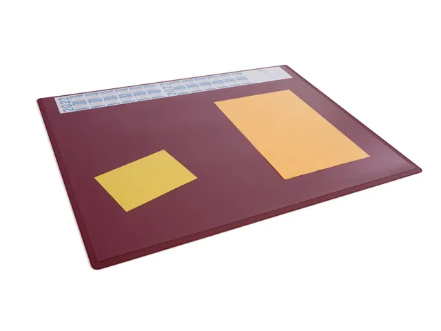 Sous-main PP avec calendrier rabat transparent 650x500mm rouge