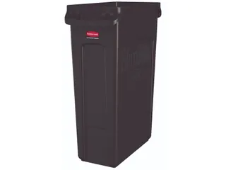 Rubbermaid Afvalbak Slim Jim Vented met luchtsleuven 87liter Zwart - 1