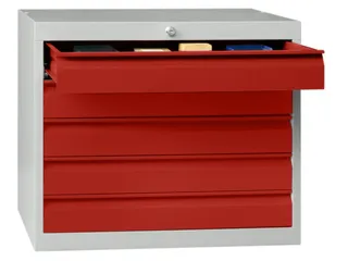 ladekast,HxBxD 600x500x600mm,5lade(n),cil.-slot,RAL7035,front RAL3000 - 2