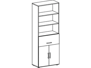 kantoorstelling HxBxD 2160x800x420mm lichtgrijs - 1