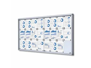 Vitrinekast Mededelingenbord 24x A4 met schuifdeuren - 1