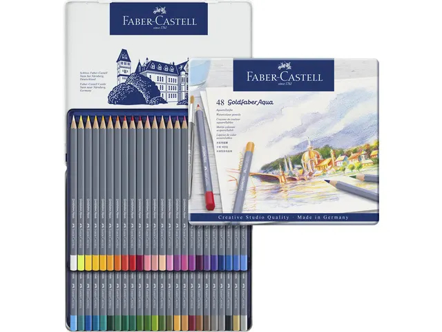 Aquarelkleurpotlood Faber-Castell Goldfaber etui 48 stuks