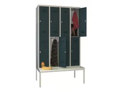 banklocker,dubbeldeks,HxBxD 2150x1200x800mm,RAL7035,front RAL7016
