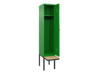locker met bank,HxBxD 2120x400x815mm,1vak,vak B 400mm,draaigrendel - 2