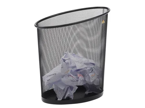 Mesh papierbak 18 liter zwart metaalgaas