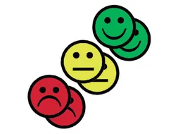 Magneet smiley 25mm 2x geel 2x groen 2x rood