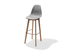 Barkruk Essentials Keeve polypropyleen zitschaal Grijs 4voeten Lichtbr