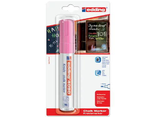 Viltstift edding 4090 window schuin neonroze 4-15mm blister