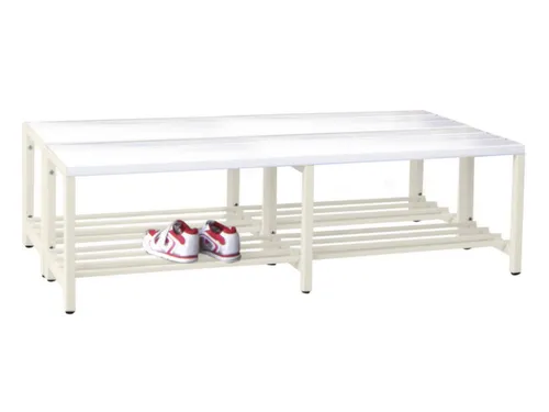 dubbele zitbank,HxLxD 430x1500x740mm,onderstel RAL9010