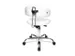 siège d'atelier pivotant,assise blanc,assise HxlxP 430-510x440x400mm