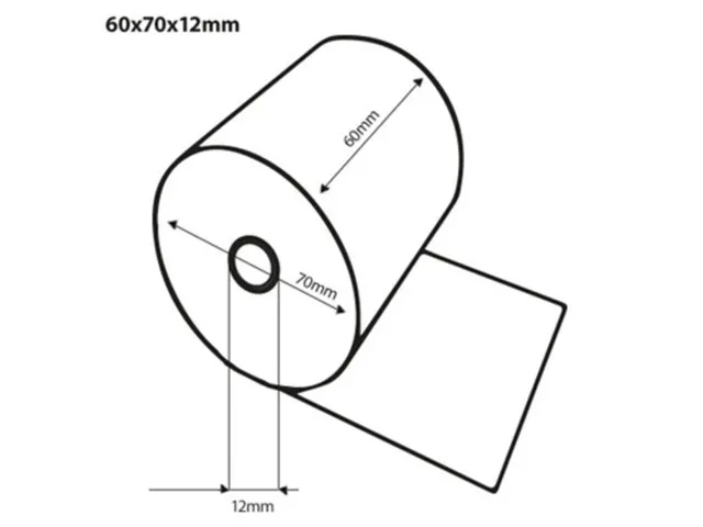 Rouleau caisse Quantore 60mmx70m Ø12mm thermique