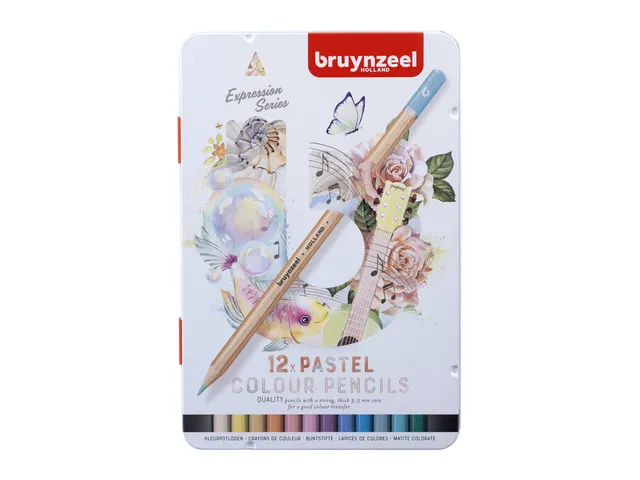 Crayon de couleur Bruynzeel Expression boîte métal 12 couleurs paste