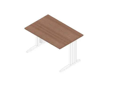 bureau,HxBxD 730x1200x800mm,blad canaletto-hout,C-voet wit