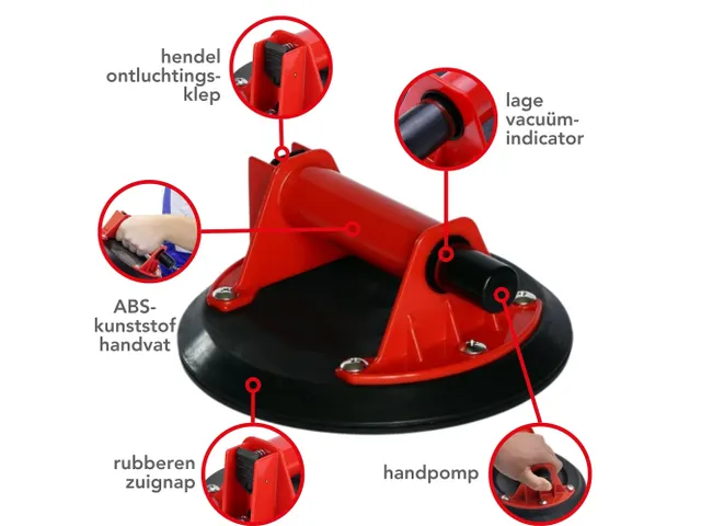 Professionele Zuignap met vacuümpomp max. 120 kg