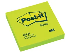 Memoblok 3M Post-it 654 76x76mm neon groen
