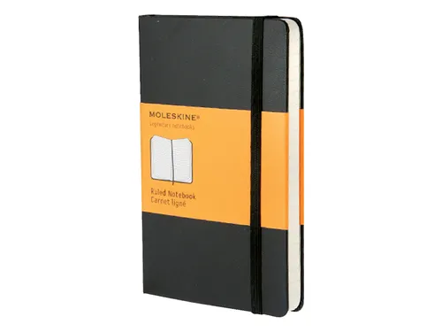 Notitieboek Moleskine pocket 90x140mm lijn hard cover zwart