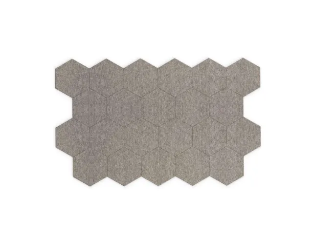 Akoestische PET-vilt Hexagon tegels donkergrijs 30x26cm 22 stuks