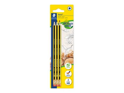 Potlood met gum Staedtler Noris 122 HB blister à 3 stuks
