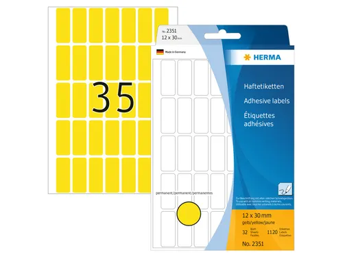 HERMA 2351 Universele etiketten 12x30mm Geel 1120 stuks