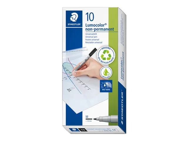 Viltstift Staedtler OHP Lumocolor 315 non permanent M 1.0mm Zwart
