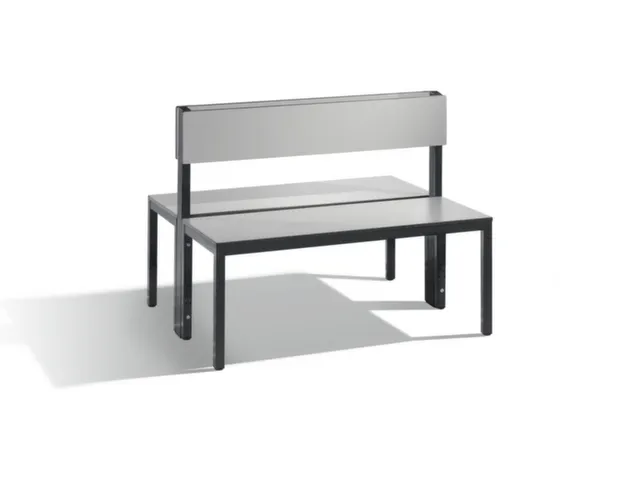 omkleedbank,HxLxD 796x1000x760mm,HPL zilvergrijs,frame staal RAL7021