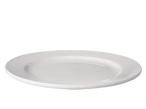 Bord brede rand Mammoet 24.5cm Wit doos 3 stuks