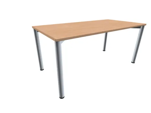 vergadertafel HxBxD 72x160x80cm rechthoekig beuken 4voeten Alu