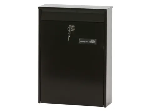 muurbrievenbus,metaal,bruin,HxBxD 397x284x104mm,inworp/uitname voor