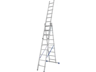 multifunctionele telescoopladder,3x9,sporten,balk L 2,6-6,05m - 1