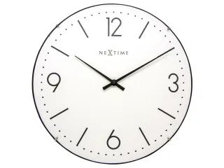 Wandklok NeXtime 35cm bol glas wit 'Basic Dome' streep/cijferaanduidin - 1