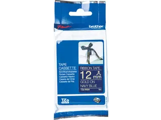 TZERN34 BROTHER P-TOUCH 12mm Goud op blauw - 1