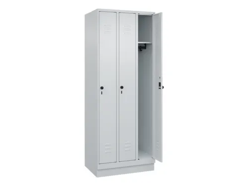 locker,HxBxD 1950x750x500mm,3vak,vak B 250mm,draaigrendel,sokkel