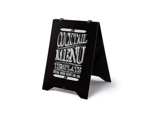 Stoepbord Grab & Grip Krijtbord BOND panelen A2 Zwart Dubbelzijdig