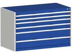 ladekast 800x1300x650mm 6laden zware lasten RAL7035 front RAL5010