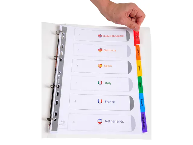 Tabbladen Witte Karton Kreatabs Personaliseerbaar 6-Delig A4 11-Gaats