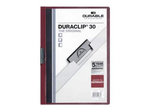 Klemmap Durable Duraclip A4 3mm 30 vellen aubergine