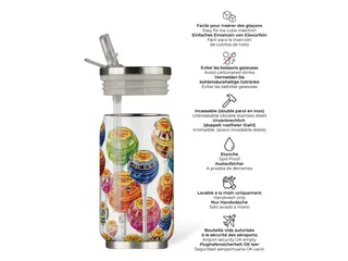 Thermosbeker Les Artistes Paris blik 280ml Chupa Pops met rietje - 2