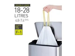 Afvalzak EKO MDPE type F1 met trekband 49x68cm 18-28L wit - 1