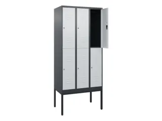 dubbeldekse locker,HxBxD 2120x900x500mm,3x2vak.,vak B 300mm,cil.-slot - 2