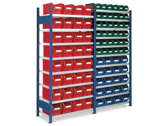 Rayonnage Sans Boulons Avec Bacs À Bec Suivant Hxlxp 2000X1006X300Mm
