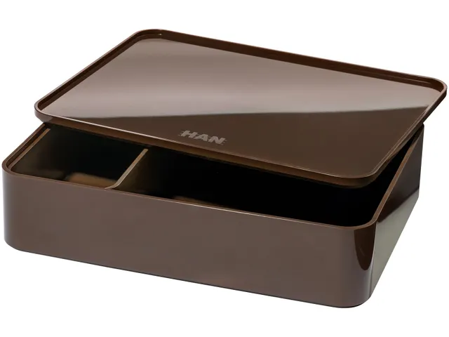 Smart-organiser Han Allison box met binnenschaal en deksel bruin, stap