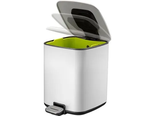 Vierkante Pedaalemmer Regent Step Bin 6 Liter Wit