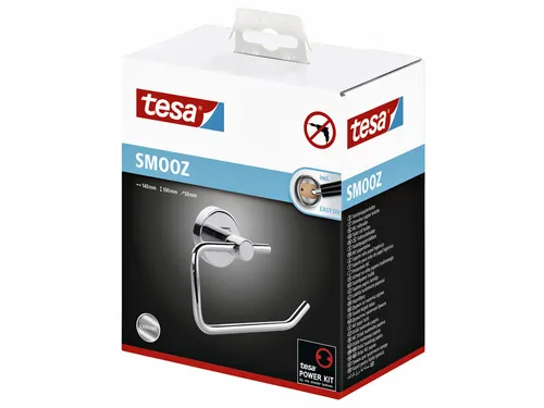 Toiletrolhouder tesa Smooz hoogglans verchroomd metaal zelfklevend