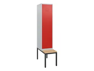 locker met bank,HxBxD 1950x400x815mm,1vak,vak B 400mm,cil.-slot - 1