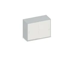 Schuifdeurkast 770x1000x430mm Romp Lichtgrijs Decor Front Wit