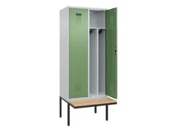 locker met bank,voor scheiding van kleding,HxBxD 2120x800x815mm,2vak