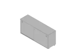 kantoor-schuifdeurkast HxBxD 730x1600x450mm hout grijs aluminium 2 OH