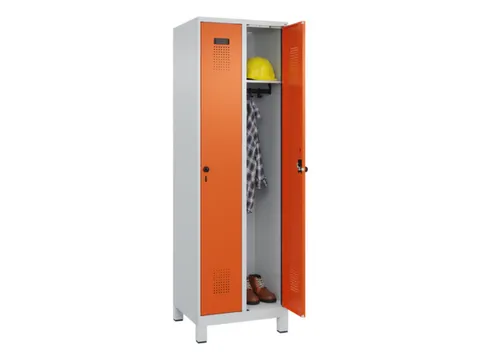 locker,HxBxD 1950x600x500mm,2vak,vak B 300mm,draaigrendel,voeten