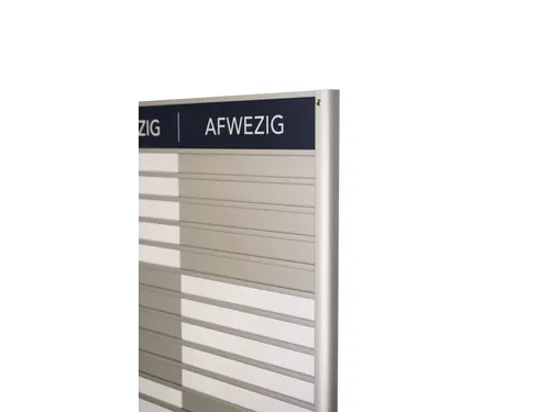 Menoor In-Uit bord 20 namen Aluminium Aanwezig/Afwezig Donkerblauw